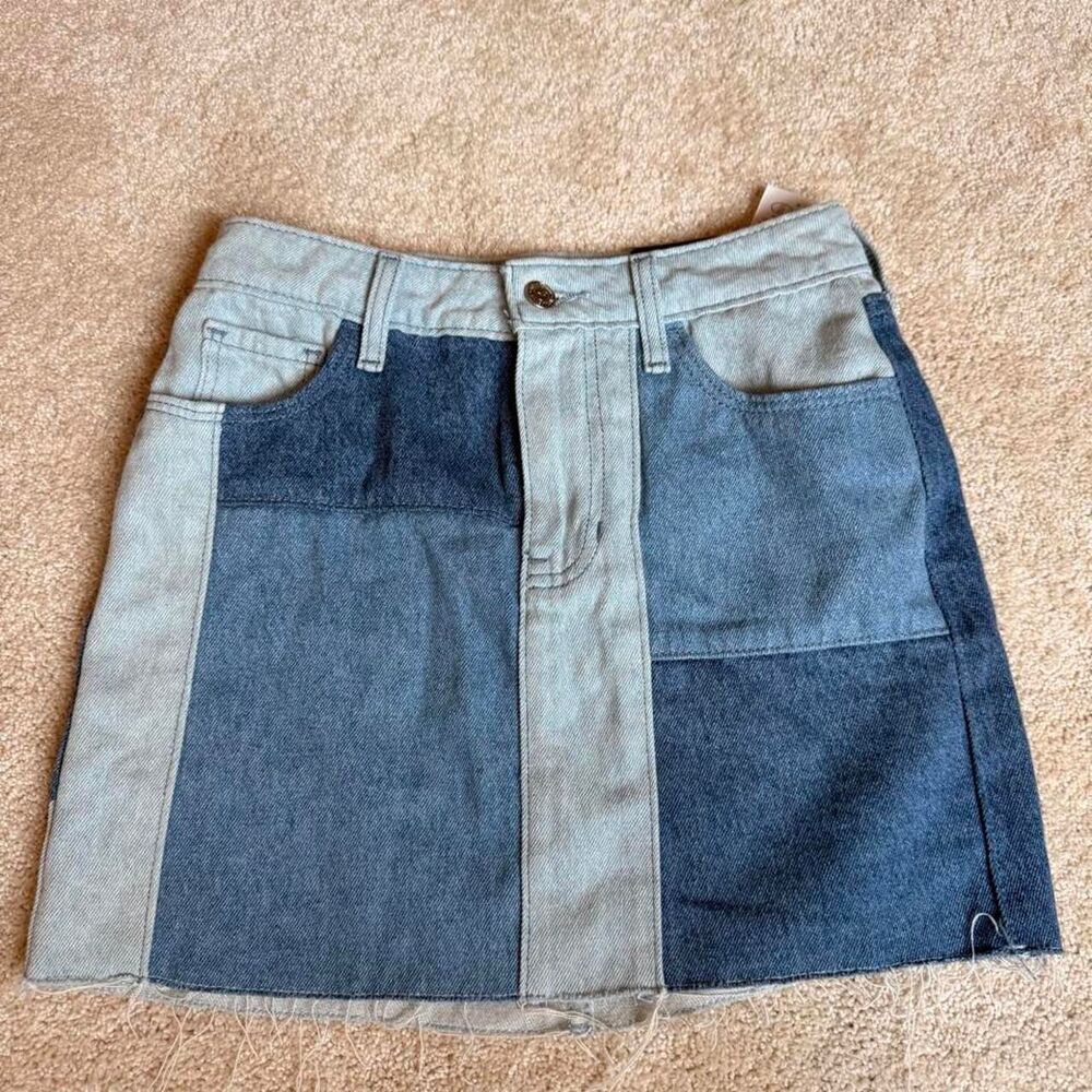 Hollister-co Women's Blue and Navy Skirt